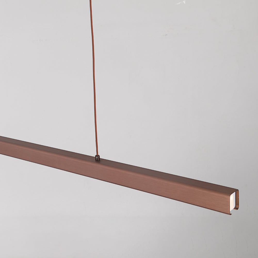 Pendellampa LED Linjär i Metall | Svart eller Brun | 80–150 cm för Matbord | Dimbar med Fjärrkontroll