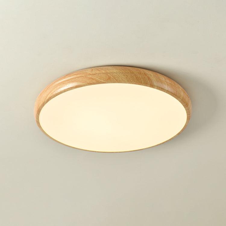 Taklampa i trädekor med akrylskärm | dimbar LED 18–36 W | Ø 28–48 cm | valnöt eller vit ek