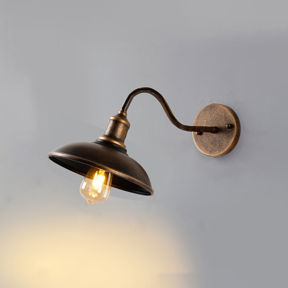 Vägglampa i metall med kupolskärm | vintage bronston | 25 eller 29 cm | E27 och IP44