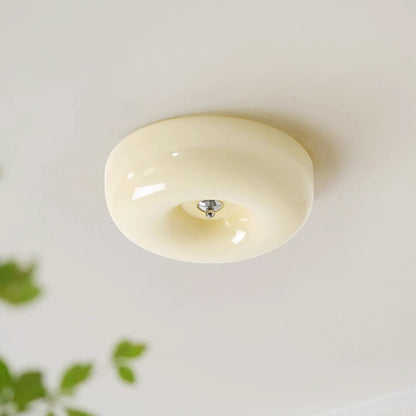 Taklampa Plafond i Glas | Vintage Rund Skärm i 3 Färger | Dimbar LED med 3 Ljusfärger | Ø 32–46 cm