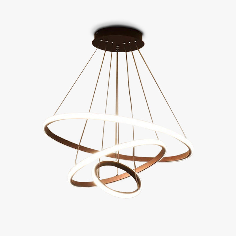 Pendelleuchte mit Ringen LED | Schwarz, Weiß, Kaffeebraun oder Gold | 2–4 Ringe | Ø 20–80 cm