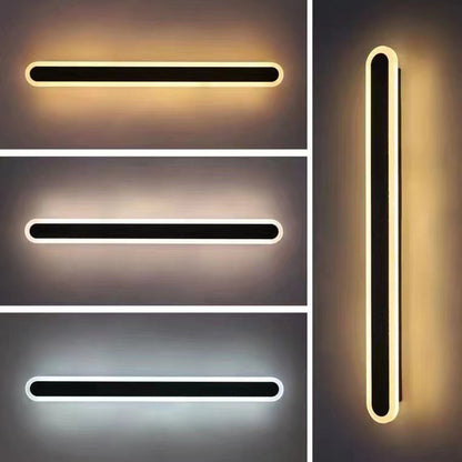 Außenwandleuchte | Lineare LED aus Schwarzem Metall | IP65 mit Bewegungssensor oder Dimmbar | 40–220 cm