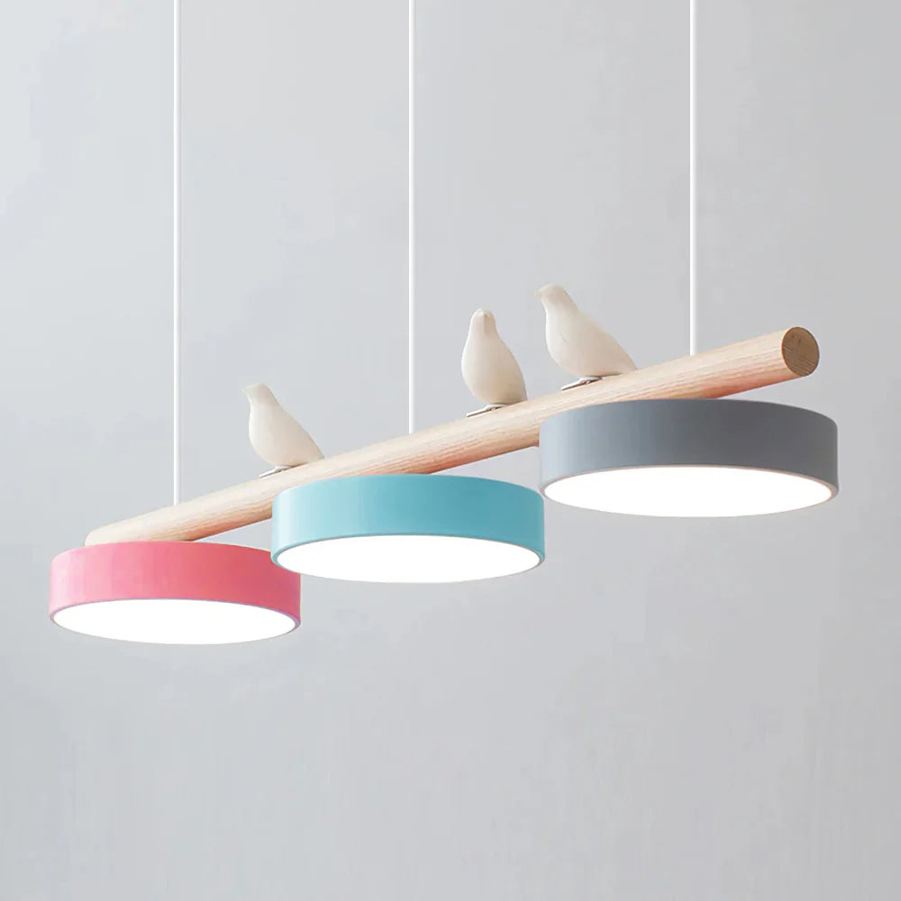 Pendelleuchte mit Vogel LED | Verstellbarer Vogel in 6 Farben | Warmweiß oder Dimmbar | Weißes oder Schwarzes Kabel