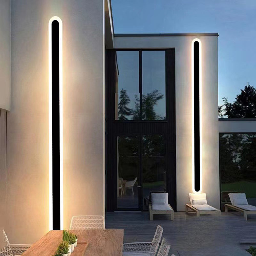 Außenwandleuchte | Lineare LED aus Schwarzem Metall | IP65 mit Bewegungssensor oder Dimmbar | 40–220 cm