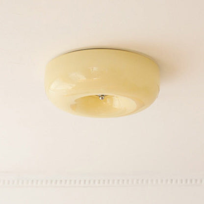 Taklampa Plafond i Glas | Vintage Rund Skärm i 3 Färger | Dimbar LED med 3 Ljusfärger | Ø 32–46 cm