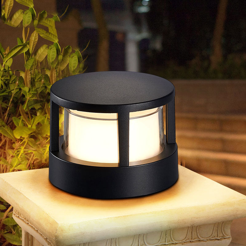 Marklampa Utomhus Cylinder LED | Industriell Aluminium Vattentät | Gräsmatta & Gång | Svart