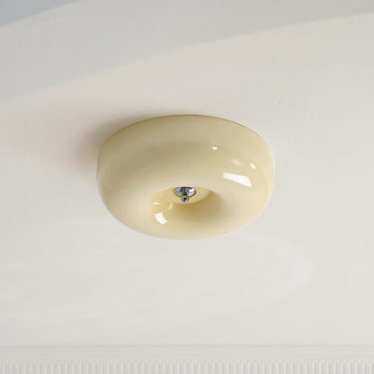 Taklampa Plafond i Glas | Vintage Rund Skärm i 3 Färger | Dimbar LED med 3 Ljusfärger | Ø 32–46 cm