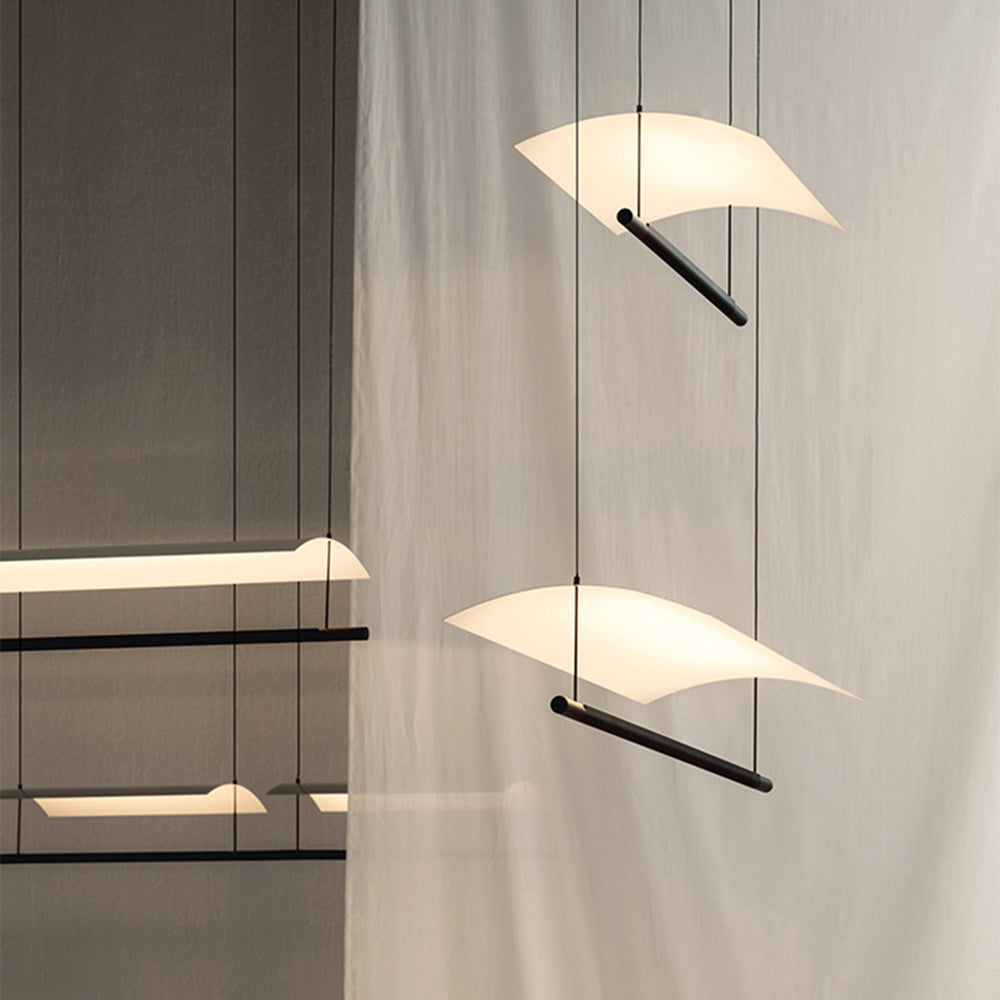 Pendelleuchte LED Linear aus Metall und Acryl | Minimalistischer Lichtbalken | 30–118 cm | Warmweißes Licht für den Esstisch