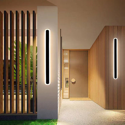Außenwandleuchte | Lineare LED aus Schwarzem Metall | IP65 mit Bewegungssensor oder Dimmbar | 40–220 cm