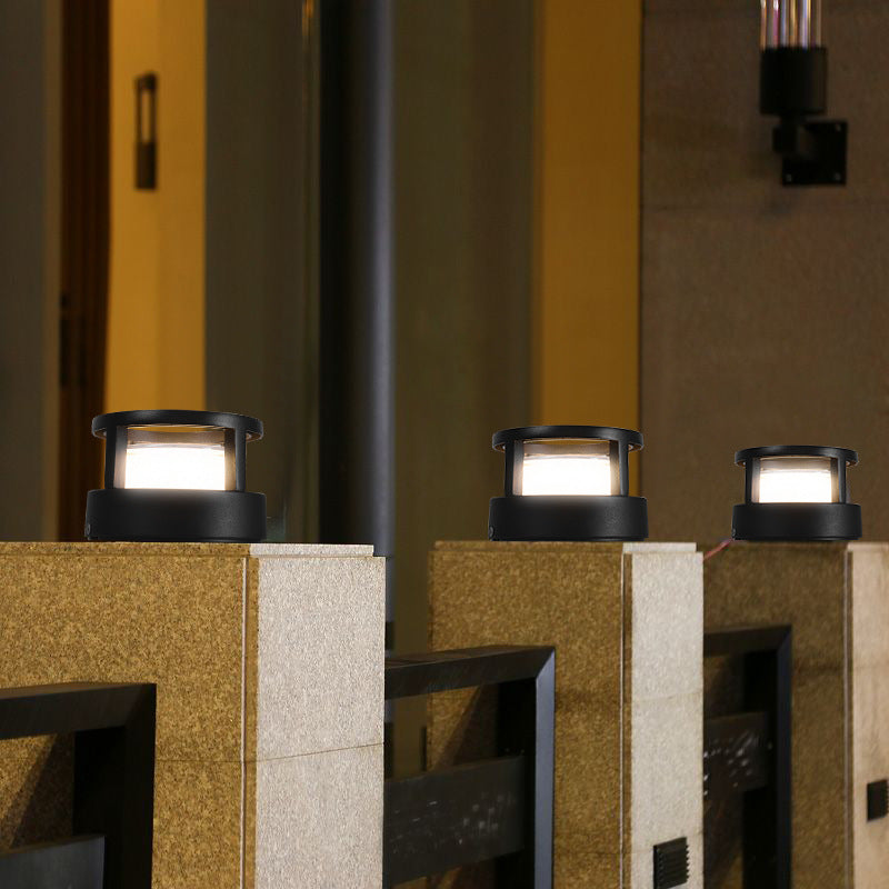 Marklampa Utomhus Cylinder LED | Industriell Aluminium Vattentät | Gräsmatta & Gång | Svart