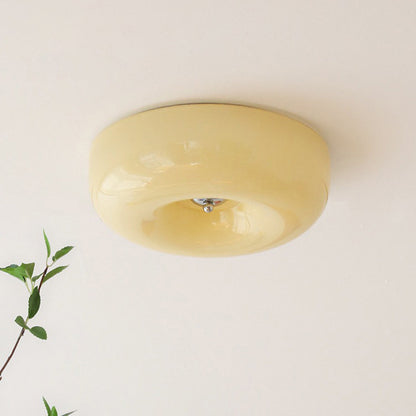 Taklampa Plafond i Glas | Vintage Rund Skärm i 3 Färger | Dimbar LED med 3 Ljusfärger | Ø 32–46 cm