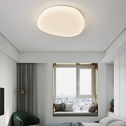 Taklampa LED i Vit Akryl | Kiselstensform | Varmvit, Dagsljusvit eller 3 Ljusfärger | Ø 38–55 cm