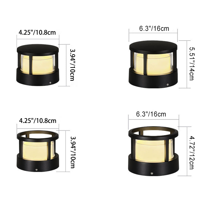 Marklampa Utomhus Cylinder LED | Industriell Aluminium Vattentät | Gräsmatta & Gång | Svart