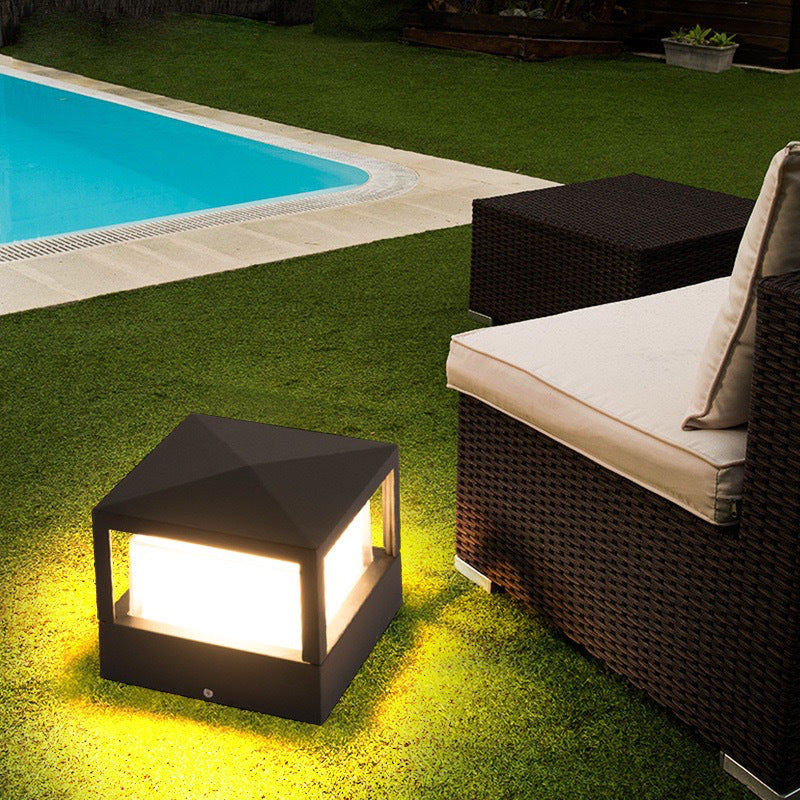 Marklampa Utomhus Cylinder LED | Industriell Aluminium Vattentät | Gräsmatta & Gång | Svart