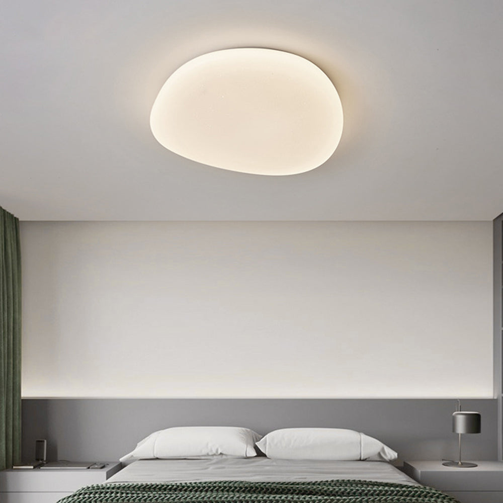 Taklampa LED i Vit Akryl | Kiselstensform | Varmvit, Dagsljusvit eller 3 Ljusfärger | Ø 38–55 cm