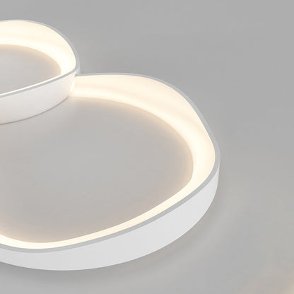 Deckenleuchte LED in Schalenform aus Weißem Metall und Acryl | 3 Lichtfarben | 40, 50 oder 110 cm | Für das Wohnzimmer