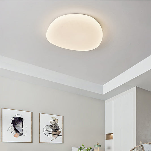 Taklampa LED i Vit Akryl | Kiselstensform | Varmvit, Dagsljusvit eller 3 Ljusfärger | Ø 38–55 cm