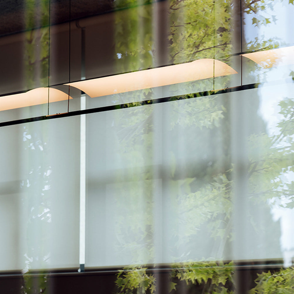 Pendelleuchte LED Linear aus Metall und Acryl | Minimalistischer Lichtbalken | 30–118 cm | Warmweißes Licht für den Esstisch