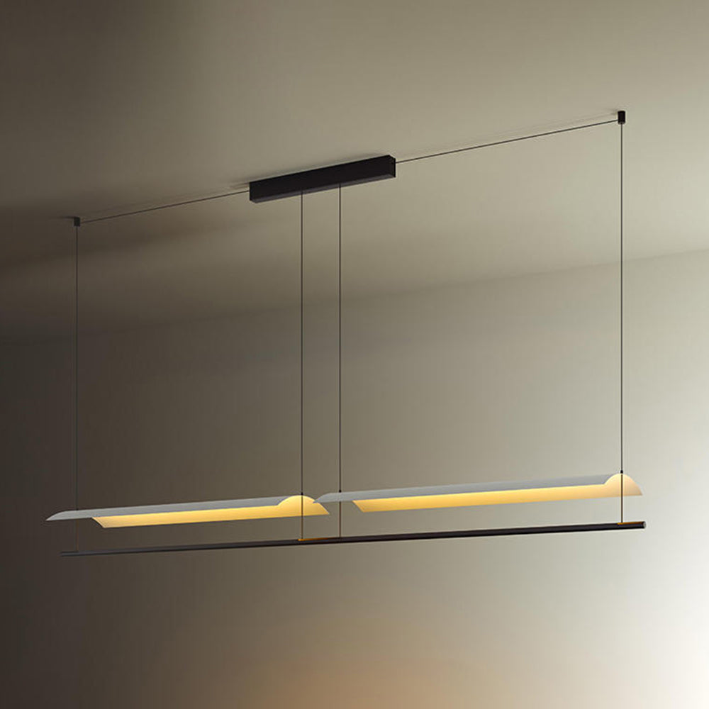 Pendelleuchte LED Linear aus Metall und Acryl | Minimalistischer Lichtbalken | 30–118 cm | Warmweißes Licht für den Esstisch