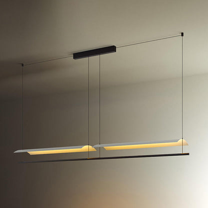 Pendelleuchte LED Linear aus Metall und Acryl | Minimalistischer Lichtbalken | 30–118 cm | Warmweißes Licht für den Esstisch