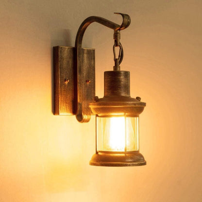 Wandleuchte Industrie Retro | Metall und Glas in Schwarz oder Bronze | E27 mit oder ohne LED | 1 oder 2 Stück