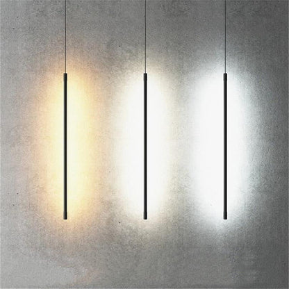 Pendellampa Sovrum | Linjär LED i Svart Metall och Akryl | 3 Ljusfärger | 50–100 cm