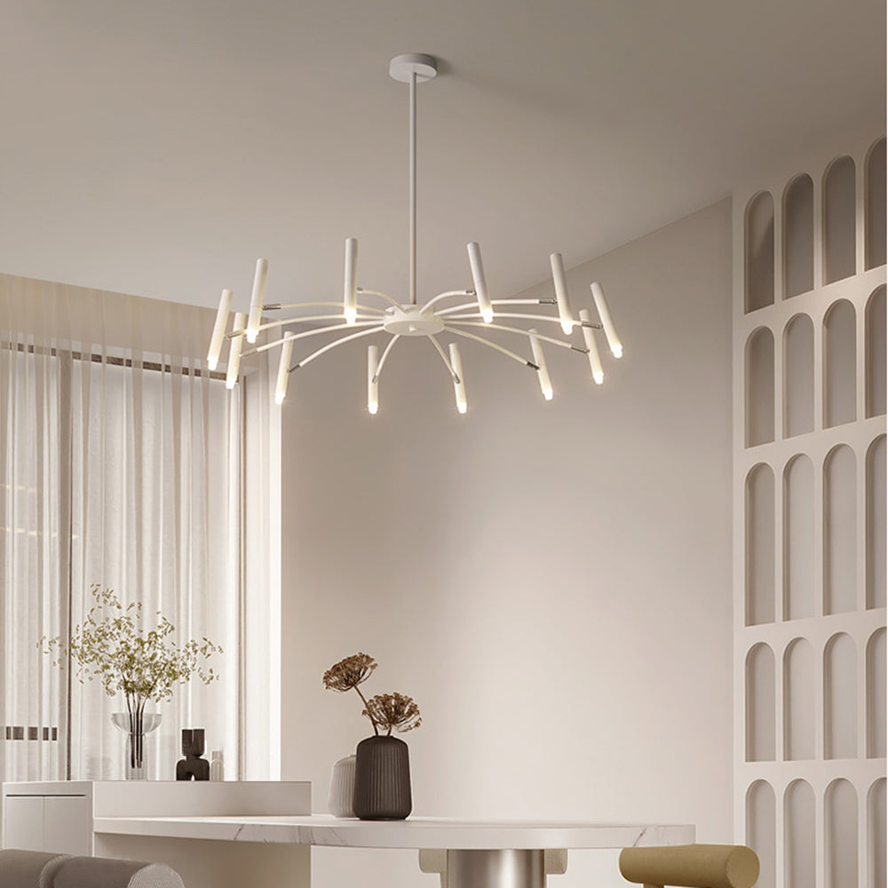 Kronleuchter Linear aus Metall mit Spots | Schwarz oder Weiß | 12, 18 oder 24 Lichter | G9-Leuchtmittel Inklusive