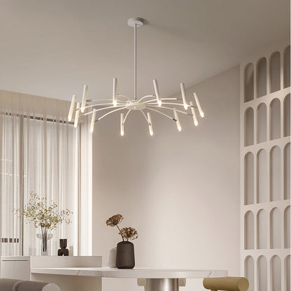 Kronleuchter Linear aus Metall mit Spots | Schwarz oder Weiß | 12, 18 oder 24 Lichter | G9-Leuchtmittel Inklusive