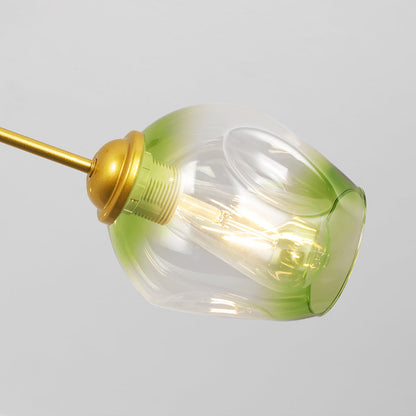 Pendelleuchte mit Glaskugeln | Schwarzes oder Goldenes Gestell | 5–9 Lichter | Klares, Rauch- oder Farbiges Glas