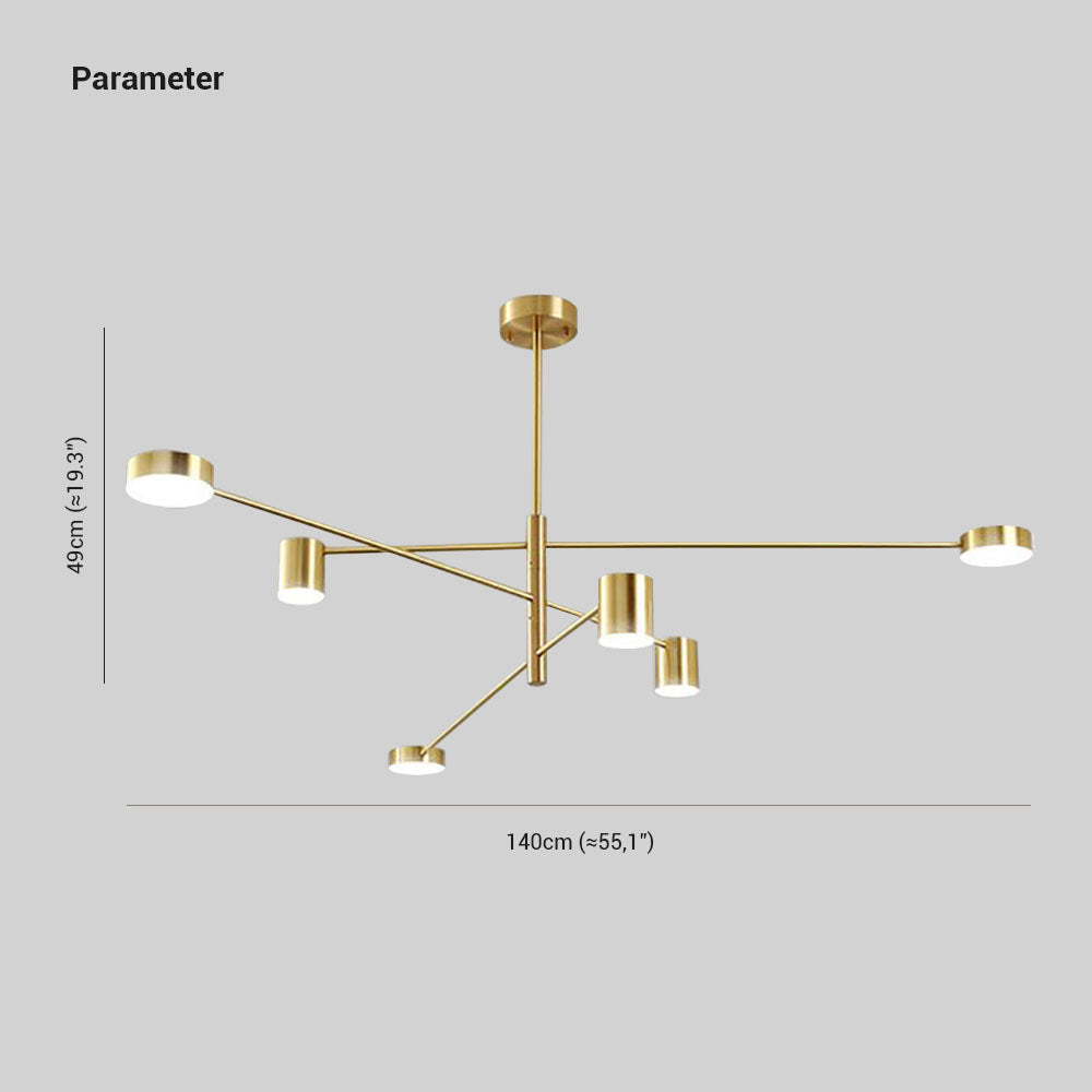 Pendelleuchte LED Industrial | Astform aus Schwarzem oder Goldenem Metall | 4-, 6- oder 8-flammig | 3 Lichtfarben