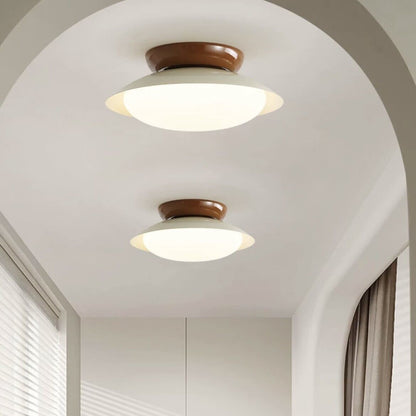 Deckenleuchte LED im Retro-Stil | Schalenförmige Deckenlampe in Braun, Grün, Beige oder Chrom | Dimmbar oder 3 Lichtfarben