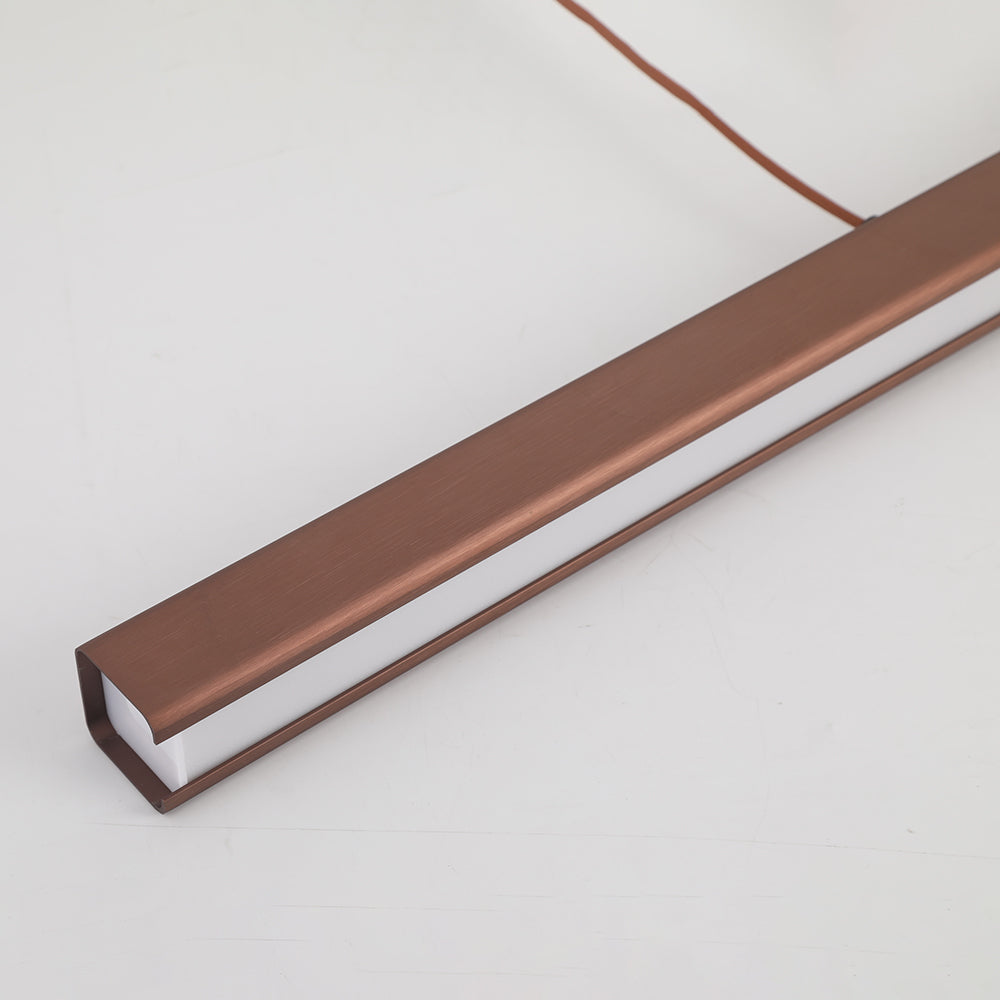 Pendellampa LED Linjär i Metall | Svart eller Brun | 80–150 cm för Matbord | Dimbar med Fjärrkontroll