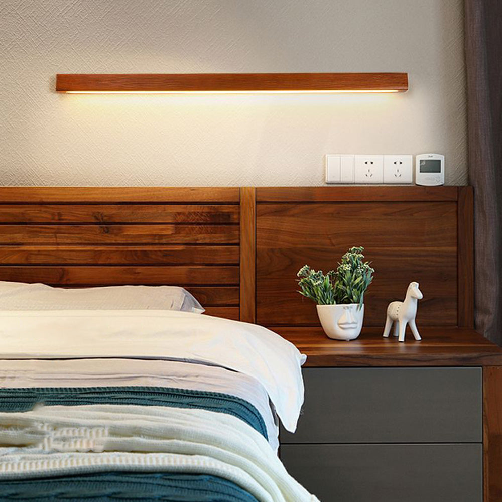 Wandleuchte LED linear aus Holz | Braun oder Naturholz | 59,7–119,9 cm | Dimmbar oder 3 Lichtfarben