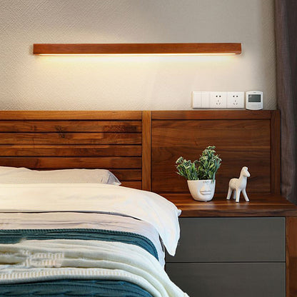 Wandleuchte LED linear aus Holz | Braun oder Naturholz | 59,7–119,9 cm | Dimmbar oder 3 Lichtfarben