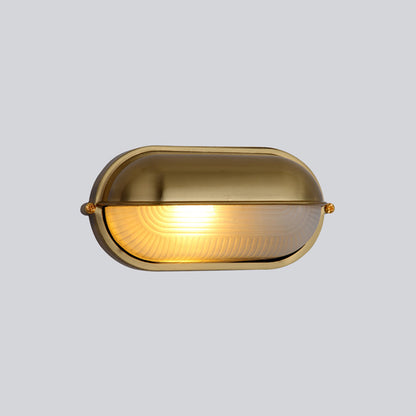 Außenwandleuchte aus Metall und Glas | Oval oder Rund | Silber oder Gold | IP65, Warmweiße LED-Lampe Inklusive