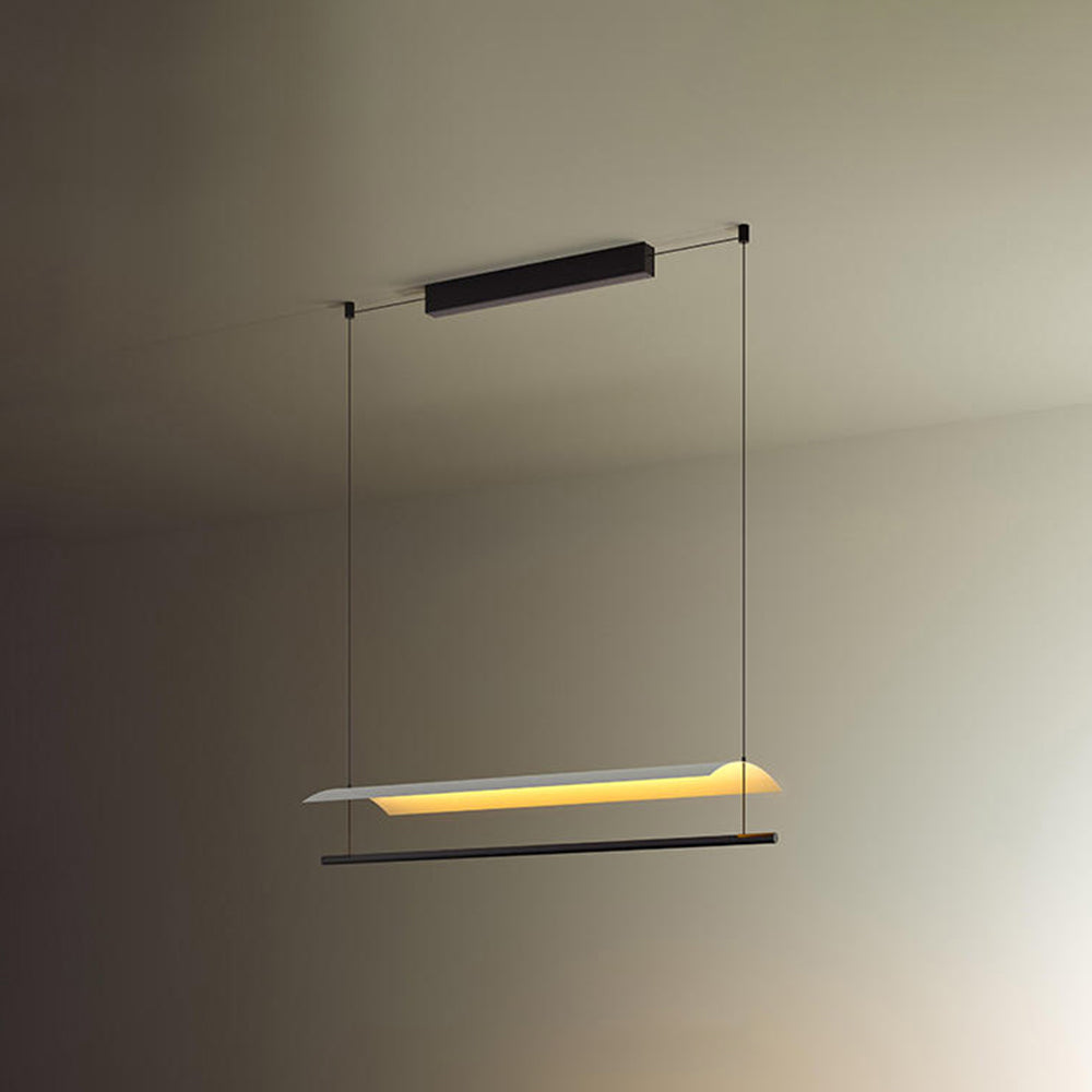 Pendelleuchte LED Linear aus Metall und Acryl | Minimalistischer Lichtbalken | 30–118 cm | Warmweißes Licht für den Esstisch
