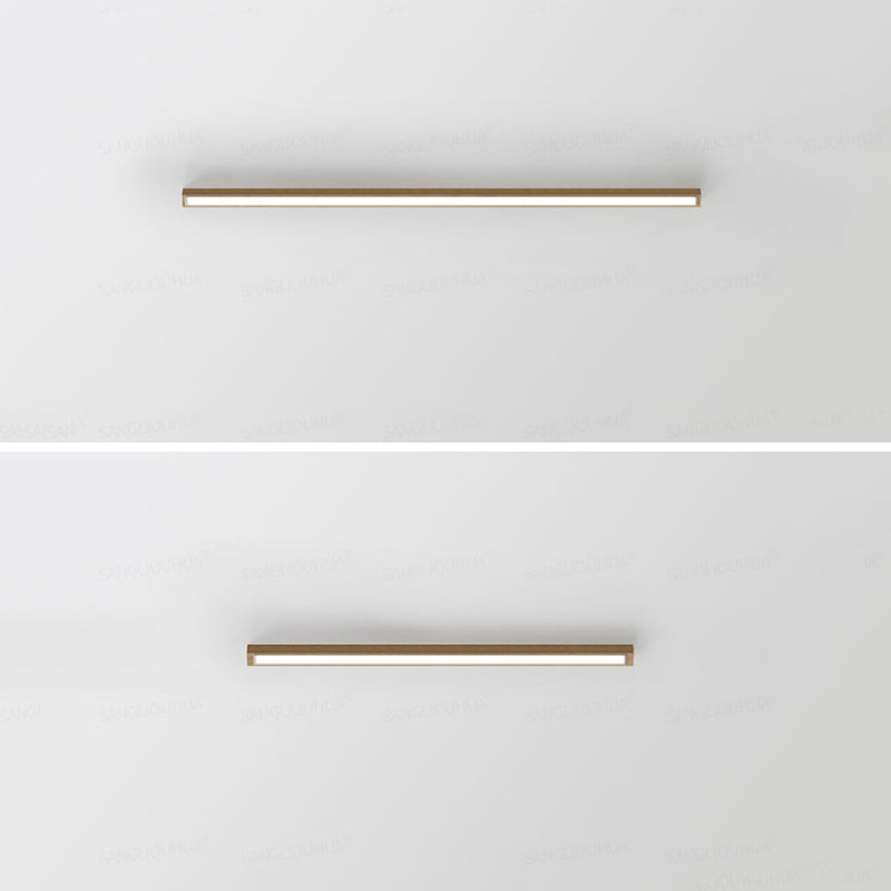 Deckenleuchte LED linear aus Holz und Acryl | Dunkles Holz oder Naturholz | 60–180 cm | 3 Lichtfarben