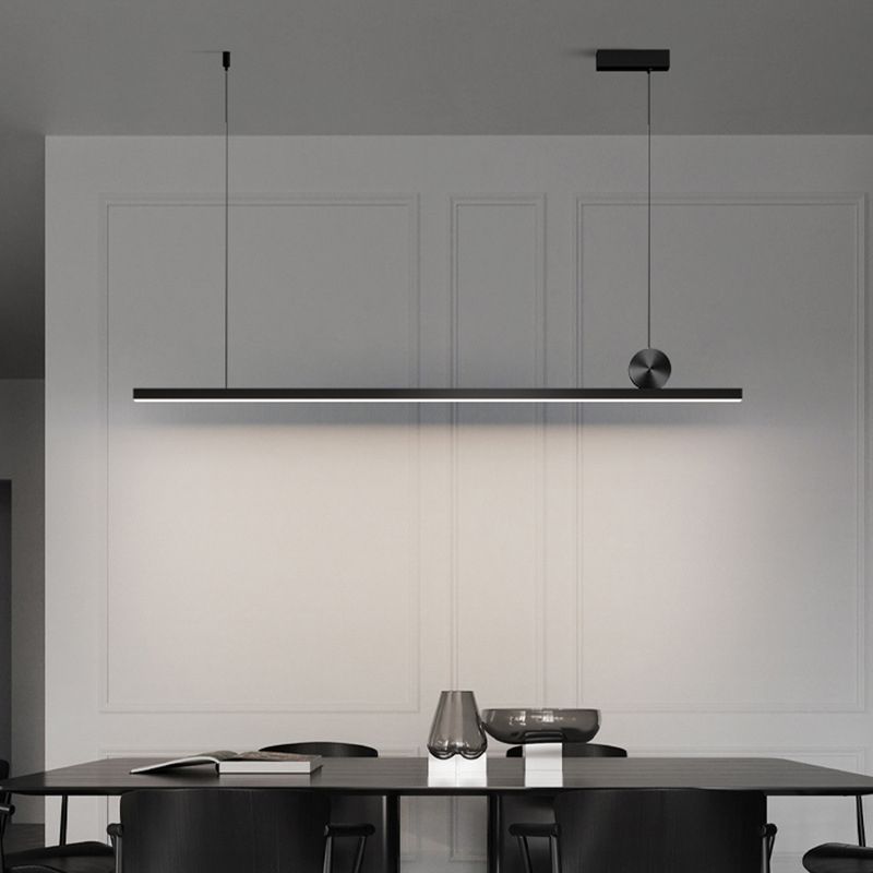 Pendelleuchte LED Linear | Asymmetrische Form aus Schwarzem oder Goldenem Metall | 3 Lichtfarben oder Dimmbar | 90–120 cm
