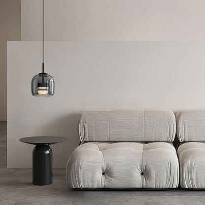 Pendelleuchte aus rauchgrauem Glas | Minimalistisches Design | 1 oder 3 Leuchten | Warmweiß, Weiß oder Dimmbar LED
