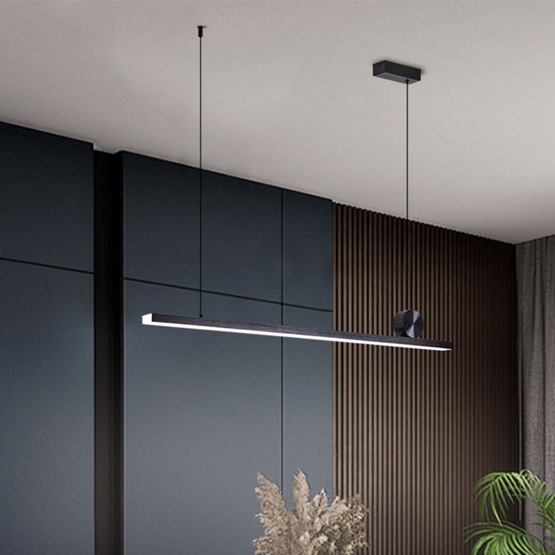 Pendelleuchte LED Linear | Asymmetrische Form aus Schwarzem oder Goldenem Metall | 3 Lichtfarben oder Dimmbar | 90–120 cm