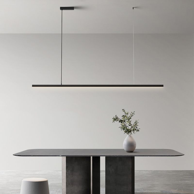 Pendelleuchte Linear LED | Schwarzes oder weißes Metall und Acryl | Neutralweiß oder 3 Lichtfarben | 90–120 cm