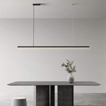 Pendelleuchte Linear LED | Schwarzes oder weißes Metall und Acryl | Neutralweiß oder 3 Lichtfarben | 90–120 cm