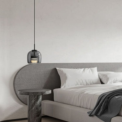 Pendelleuchte aus rauchgrauem Glas | Minimalistisches Design | 1 oder 3 Leuchten | Warmweiß, Weiß oder Dimmbar LED
