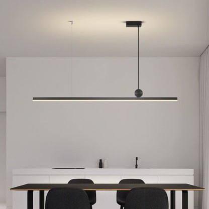 Pendelleuchte LED Linear | Asymmetrische Form aus Schwarzem oder Goldenem Metall | 3 Lichtfarben oder Dimmbar | 90–120 cm