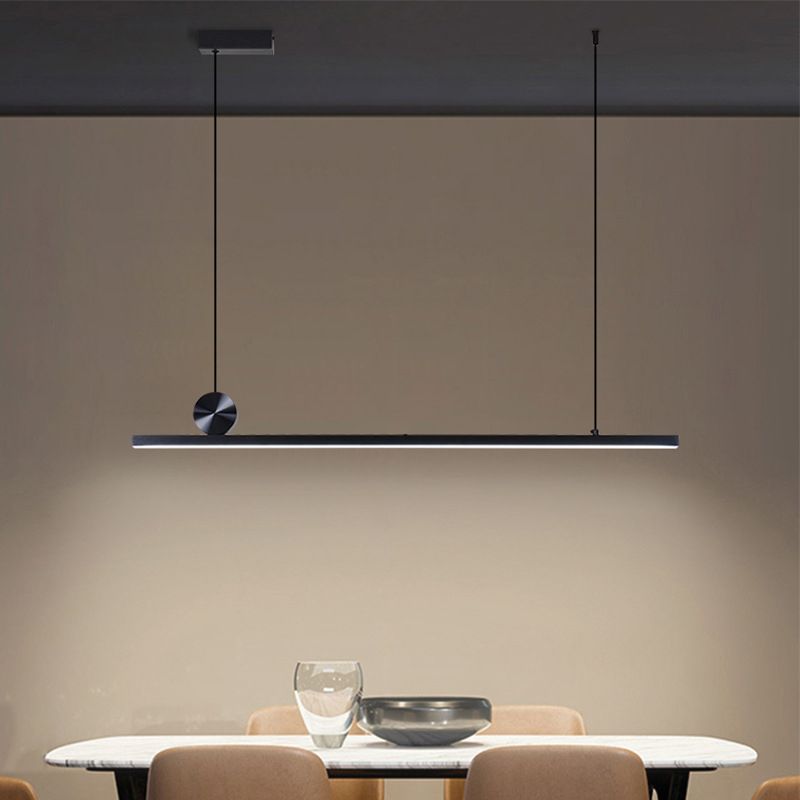 Pendelleuchte LED Linear | Asymmetrische Form aus Schwarzem oder Goldenem Metall | 3 Lichtfarben oder Dimmbar | 90–120 cm