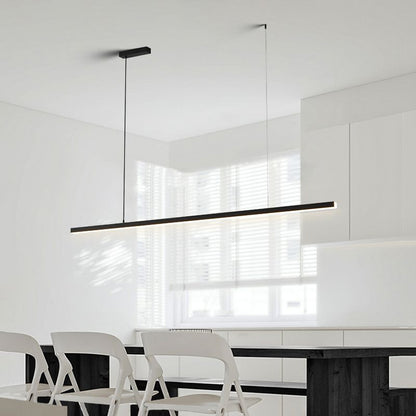 Pendelleuchte Linear LED | Schwarzes oder weißes Metall und Acryl | Neutralweiß oder 3 Lichtfarben | 90–120 cm