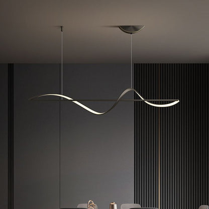 Pendellampa Matbord | Vågformad LED i Guld eller Svart | 3 Färgtemperaturer eller Dimbar | 120–140 cm