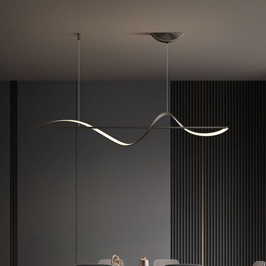 Pendellampa Matbord | Vågformad LED i Guld eller Svart | 3 Färgtemperaturer eller Dimbar | 120–140 cm