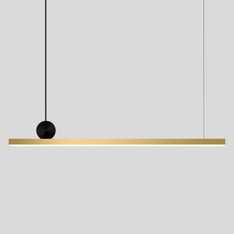 Pendelleuchte LED Linear | Asymmetrische Form aus Schwarzem oder Goldenem Metall | 3 Lichtfarben oder Dimmbar | 90–120 cm