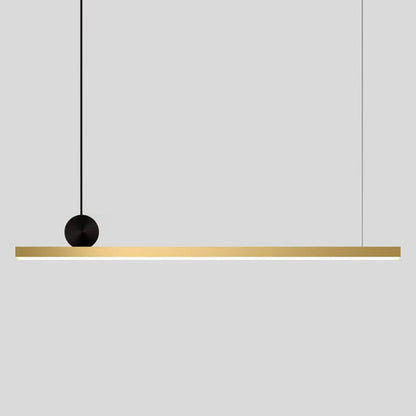 Pendelleuchte LED Linear | Asymmetrische Form aus Schwarzem oder Goldenem Metall | 3 Lichtfarben oder Dimmbar | 90–120 cm